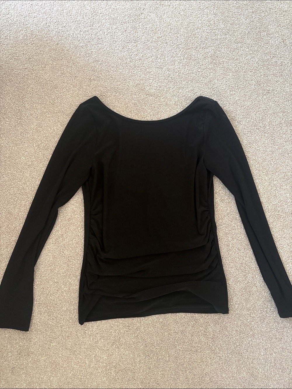 Aritzia Black Long-Sleeve Low Back Top